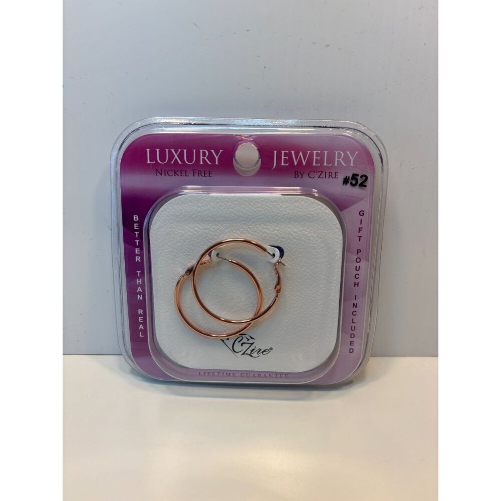 Luxury Hoop Earrings Nickel Free By CZire With Gift Pouch - Picture 2 of 4